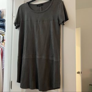 Suede tshirt dress